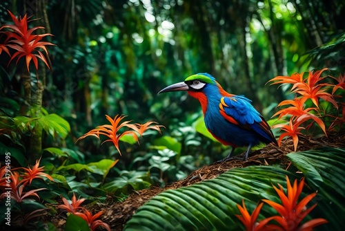 A Strange bird in a tropical forest
