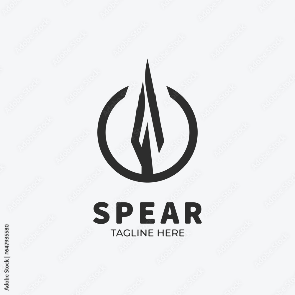 Spear logo vector design, spear icon simple design illustration. Spear logo vector design, spear icon simple design illustration.