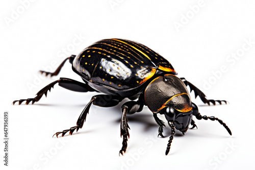Beautiful bright beetle on a light background. Generative AI © Artsiom P