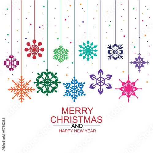 Christmas snowflake shape hanging ornate banner pattern for design