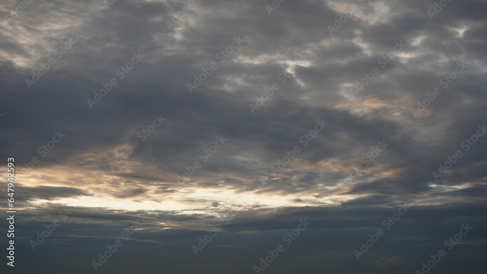 cloudy sky and sunset at noon
