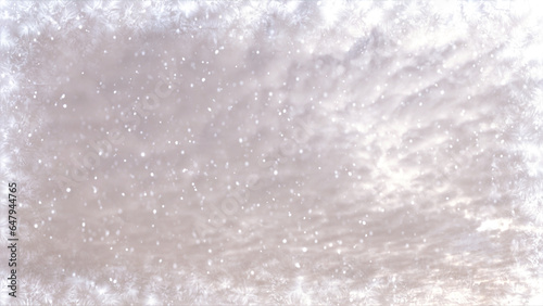cute snowfall on clouds on sky backdrop - photo of nature