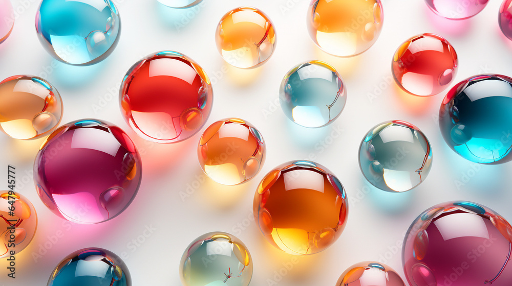 Fototapeta premium Full of spheres, different colors, background