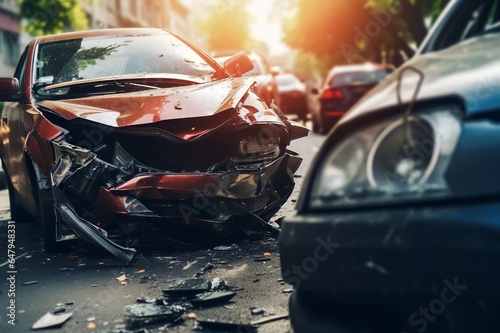 car crash accident on city road