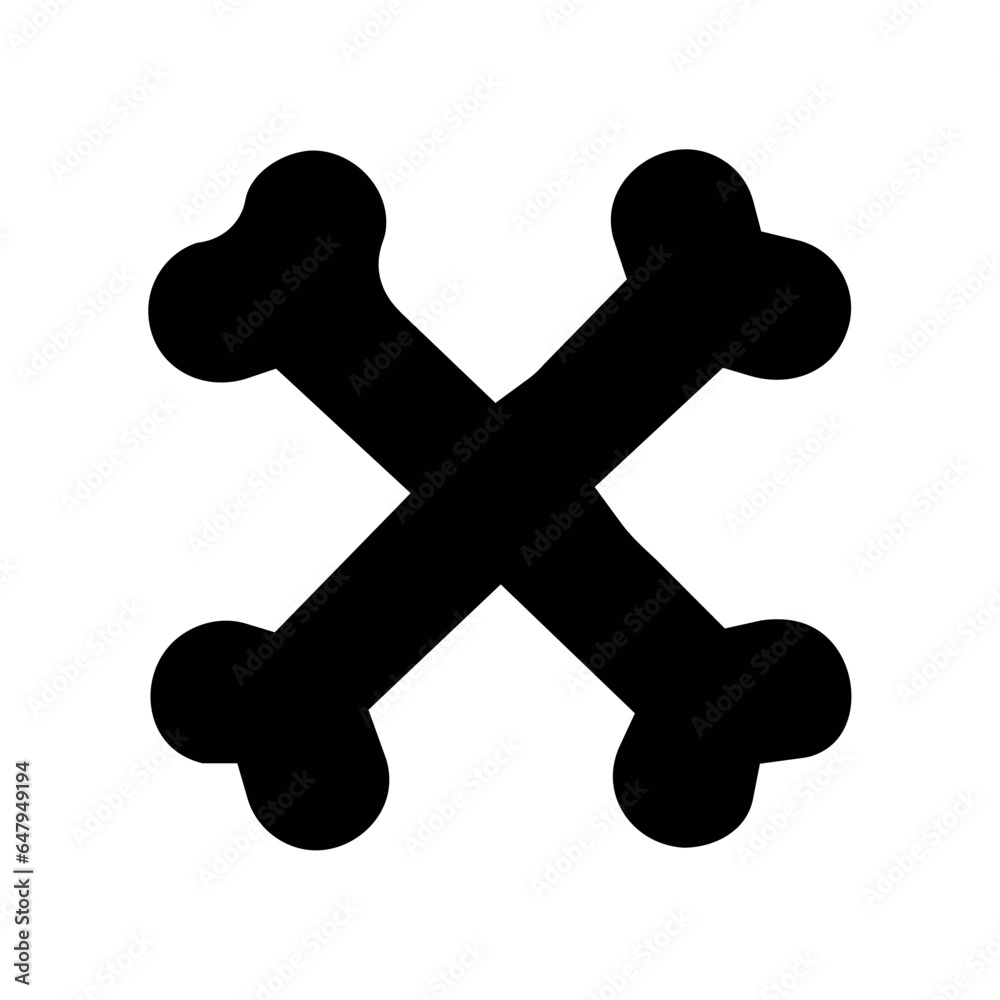 bones crossed silhouette style bones crossed silhouette style