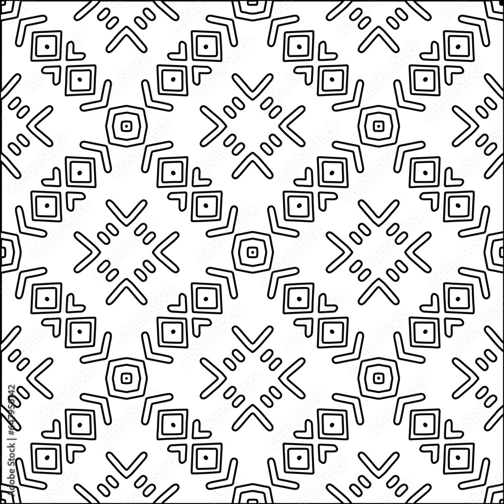 Vector pattern with symmetrical elements . Modern stylish abstract texture. Repeating geometric tiles from striped elements.Black and white pattern. Vector pattern with symmetrical elements . Modern stylish abstract texture. Repeating geometric tiles from striped elements.Black and white pattern.