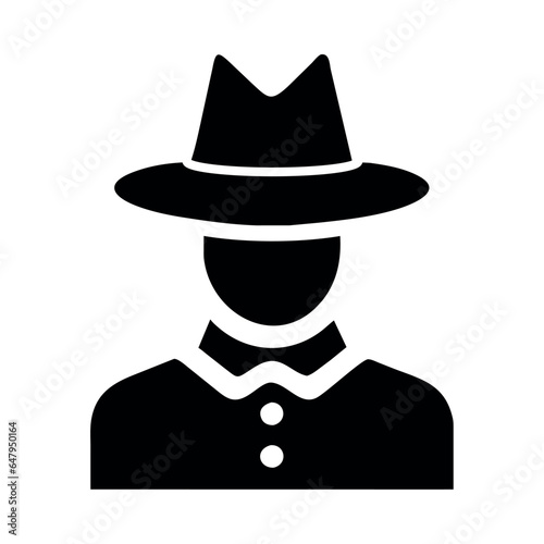 pilgrim character halloween silhouette style