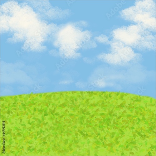green grass and blue sky
