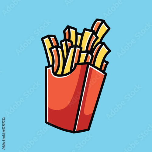 French Fries Vector Cartoon Illustration (ID: 647957722)