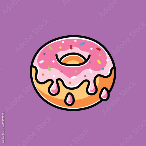 Donuts Vector Cartoon Illustration (ID: 647957725)