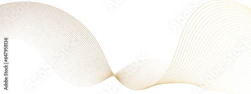 Abstract technology and science flowing golden wave curved lines on transparent background. Luxury golden gradient wave lines for banner, template, business, web, flyer, card, poster, presentation.