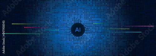 Image created with icon related to the concept of artificial intelligence	