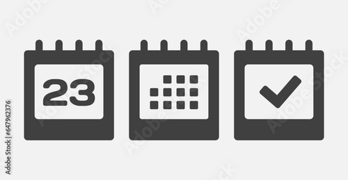 Vector icon page calendar - 23 day, agenda, done