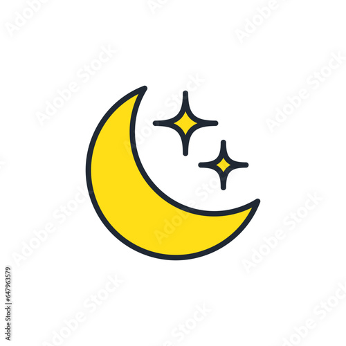 夜のシンプルなベクターアイコンイラスト素材