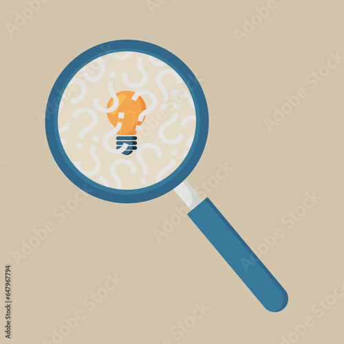 Observe with a magnifying glass. There is a light bulb hidden inside a question mark.