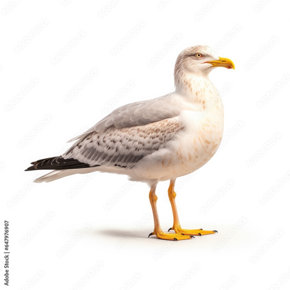 Yellow-legged gull bird isolated on white background. Yellow-legged gull bird isolated on white background.
