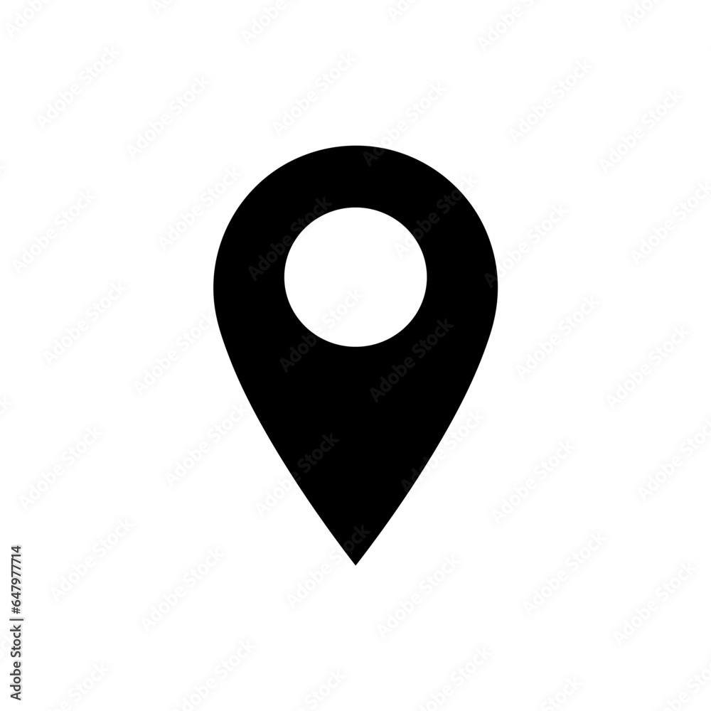 Location icon vector. Pin icon logo design. Pointer symbol isolated on white background Location icon vector. Pin icon logo design. Pointer symbol isolated on white background