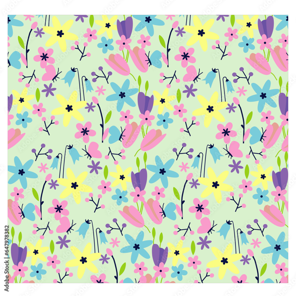 flower all over print vector