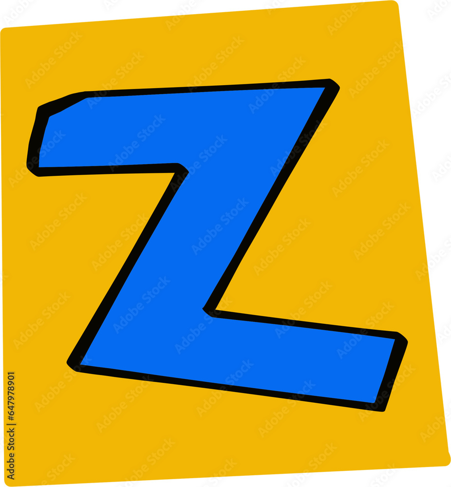 Cute letter alphabet retro groovy pop Z Cute letter alphabet retro groovy pop Z