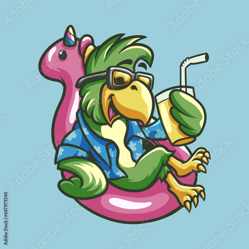 Parrot Relaxing mascot great illustration for your branding business