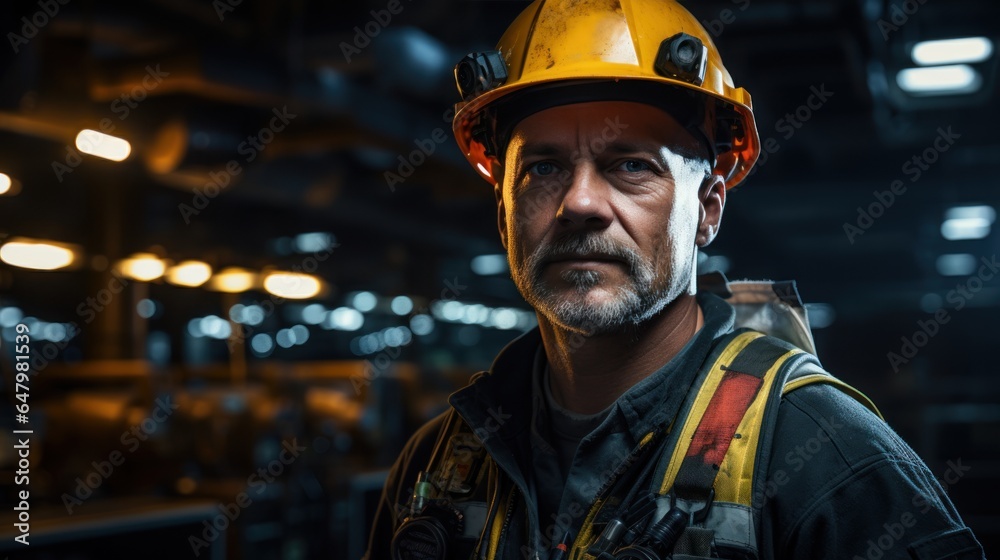 Photograph of Engineer working at the oil rig. Photograph of Engineer working at the oil rig.