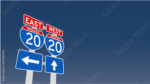 vector illustration of 20 kmh speed limit on Blue Street Traffic Signs