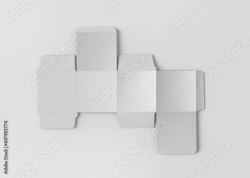 Fotografie white plain blank unfold paper packaging square product branding box on isolated
