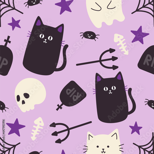 halloween seamless pattern
