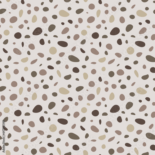 Organic brown pebble polka dot seamless repeat pattern vector