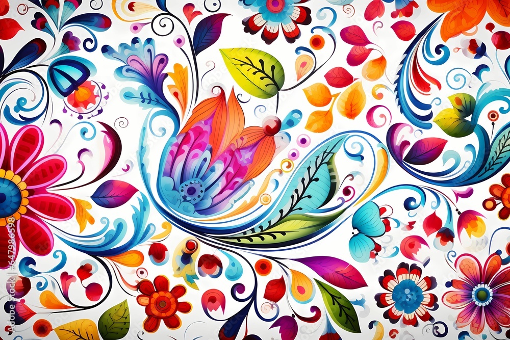 Fototapeta premium Seemles colorful pattern, wallpaper, abstract, generative ai, generative, ai