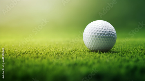 Golf ball with fairway green background