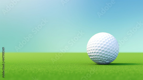 Golf ball with fairway green background