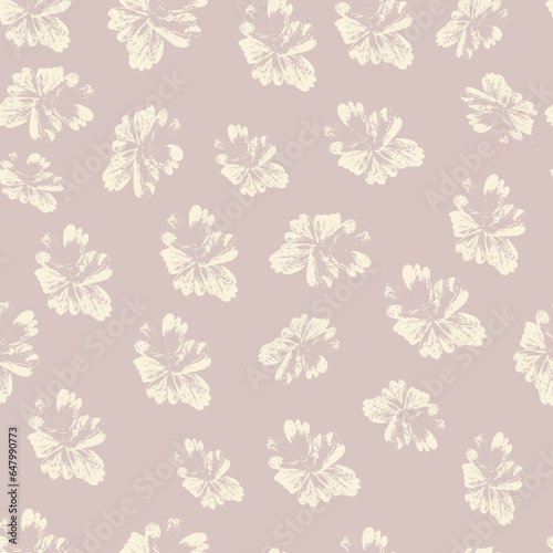 Delicate Flowers,  Decorative vector seamless pattern. Repeating background. Tileable wallpaper print.