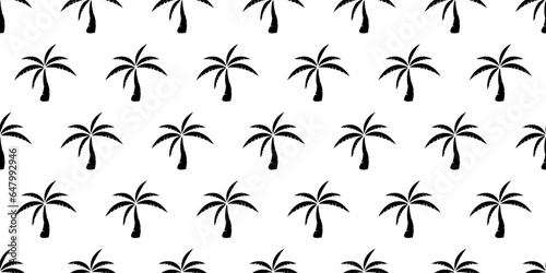 black white palm tree seamless pattern © Sutana