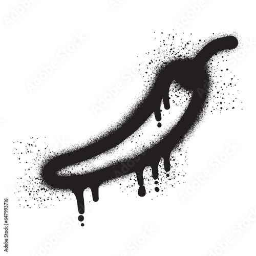 Chili pepper graffiti with black spray paint