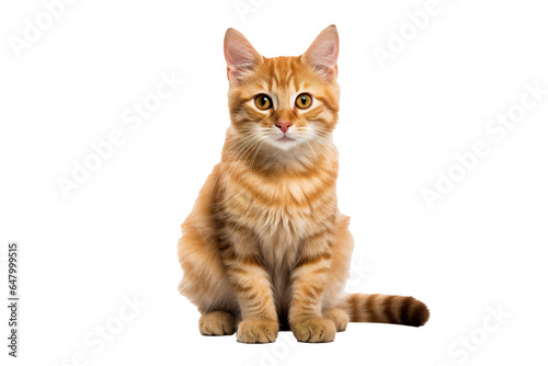 ginger red kitten cat isolated on transparent png background