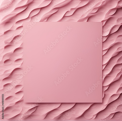 blank pink paper card with rotund ornament 