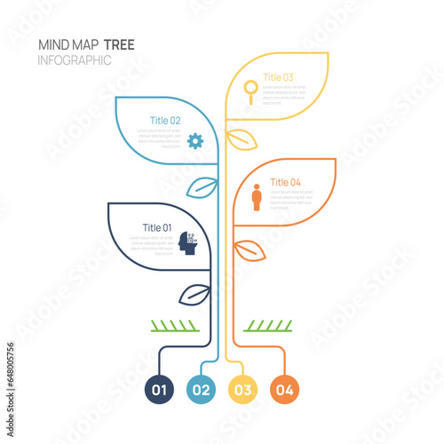 Infographic tree mind map diagram template for business. connection and chart table Timeline, marketing data, presentation vector infographics.