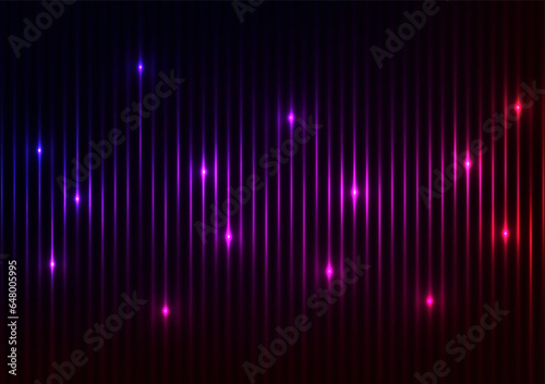 Abstract digital neon light line laser purple dark presentation background