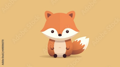 A cartoon fox sitting on the ground