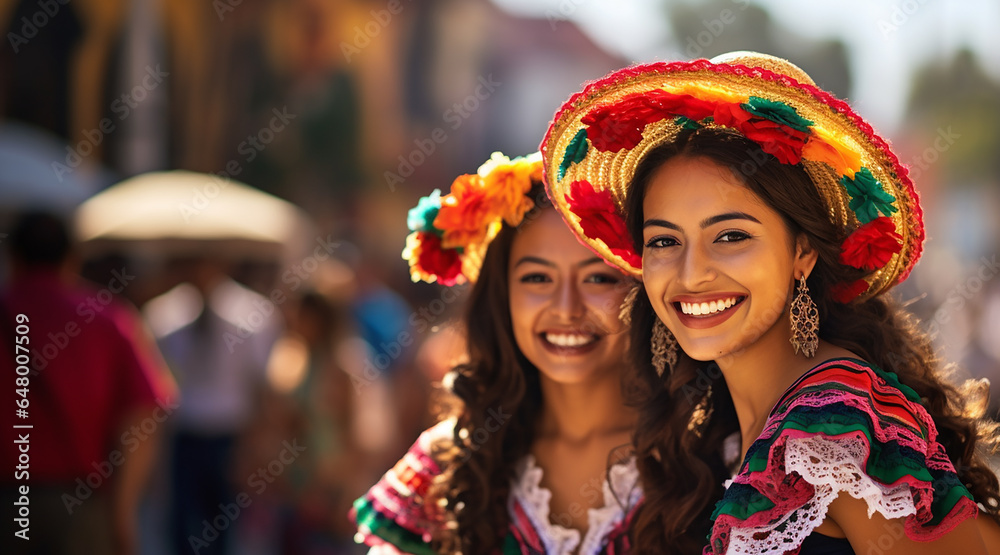 Photo Of Mexican Women Smiling Wearing Colorful Traditional Mexican Attire
