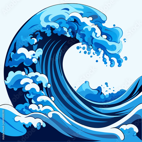 wave, isolate, vector, tsunami