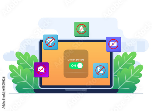 Turn on Do not disturb mode on laptop screen