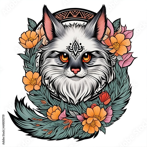 Cute animal tattoo in ethnic style © YudhiaAsta