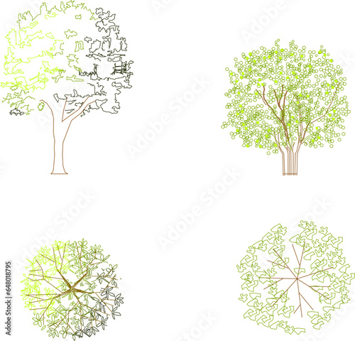 Sketch vector illustration clipart of tree plant symbols for completeness of images and artistic designs
