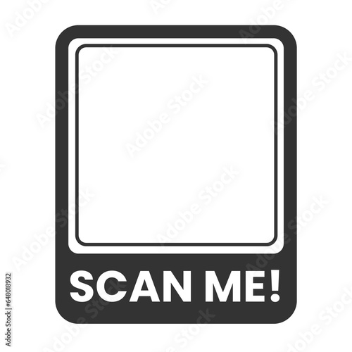 Vector illustration of Scan me icon in dark color and transparent background(PNG).