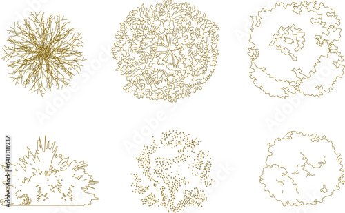 Vector sketch clipart illustration of plants, flowers and trees for completeness of images and designs
