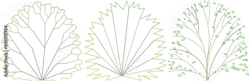 Vector sketch illustration clipart of trees and plants for completeness of images and designs