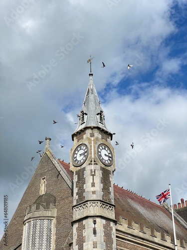 Clock tower in country Dorset town