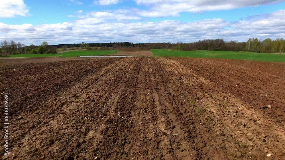 Aerial of Arable Land Fields in Poland Europe Aerial of Arable Land Fields in Poland Europe